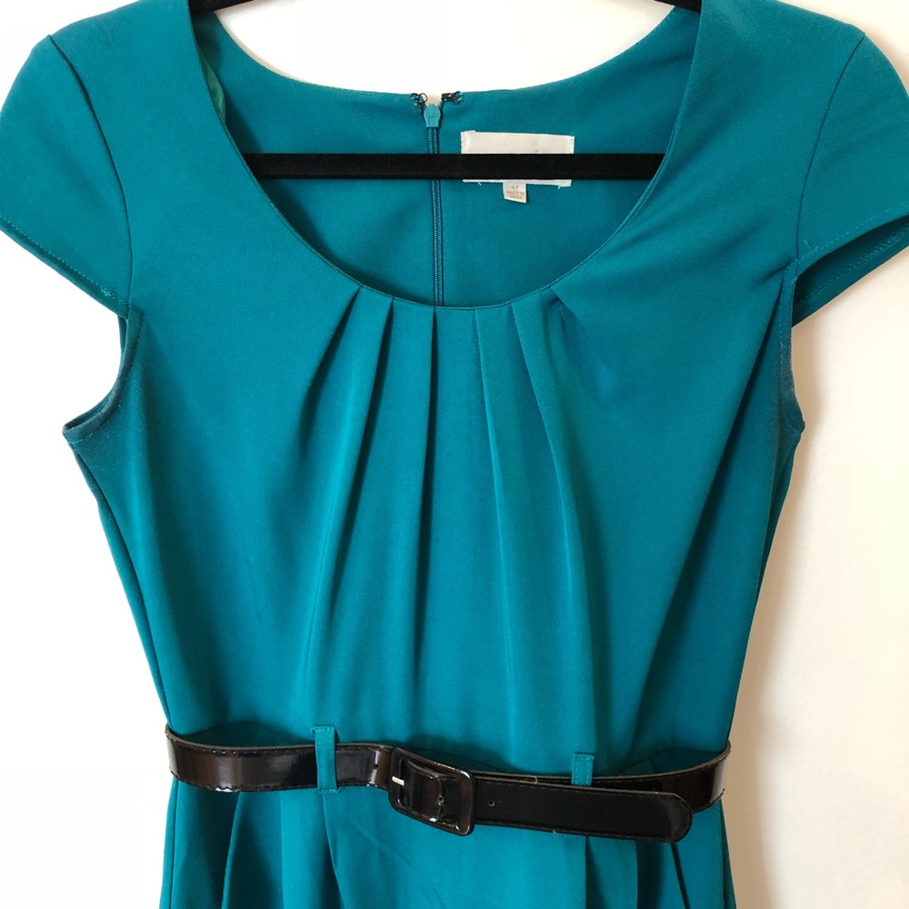 Teal cap sleeve dress Size 4